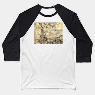 Starry Night Drawing Van Gogh Baseball T-Shirt